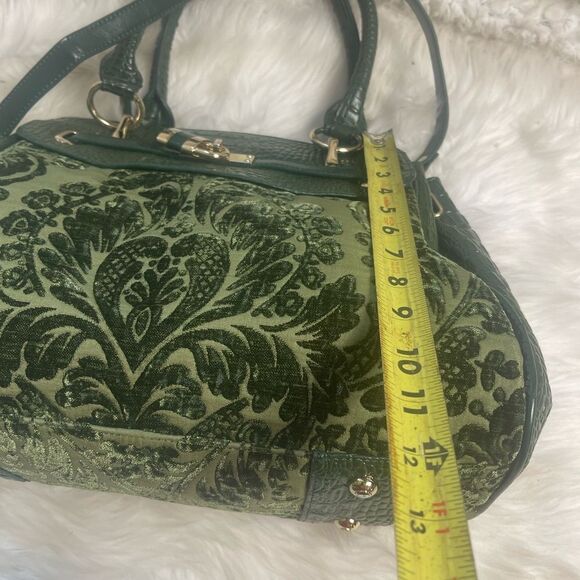 Sharif synthetic croc prints and tapestry olive green satchel/shoulder bag . - Picture 10 of 16